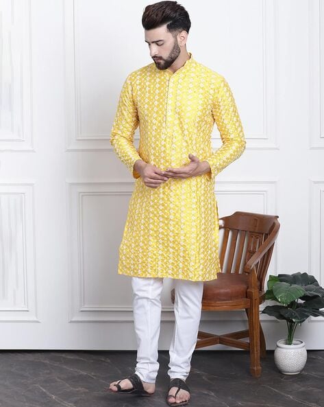 Yellow and white on sale churidar