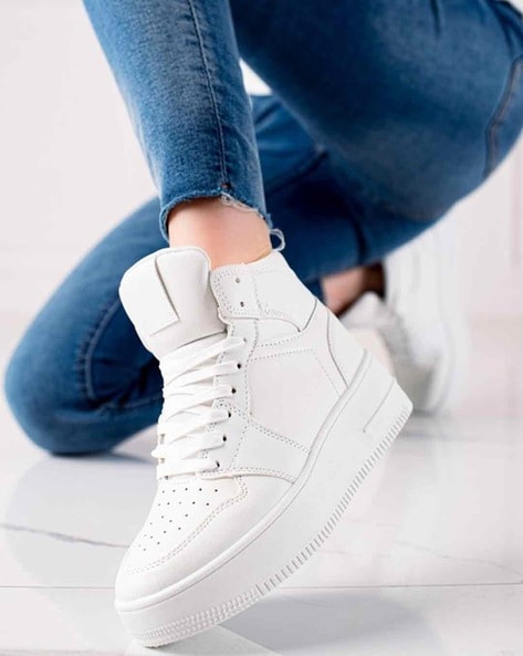 Women's High Top Designer Sneaker in Off-White - Nothing New®