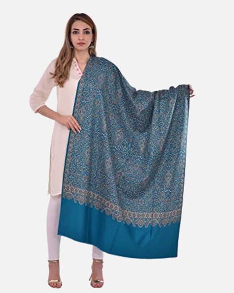 Women Floral Print Shawl with Frayed Hem Price in India
