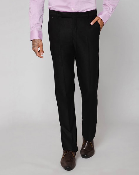 Buy Cantabil Navy Blue Cotton Regular Fit Trousers for Mens Online @ Tata  CLiQ