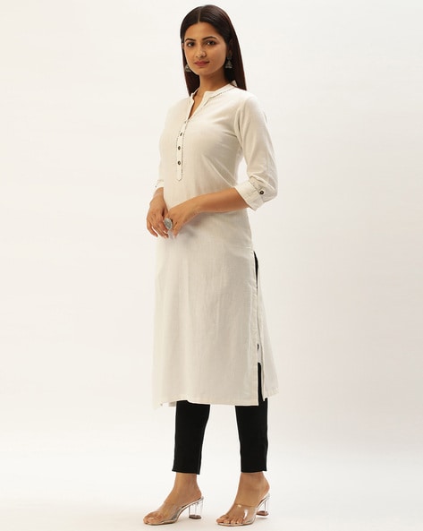 Plain Formal Wear And Ethnic Gicha And Cotton Blended Quarter Sleeves  Handloom Kurti at Rs 585 in Kolkata
