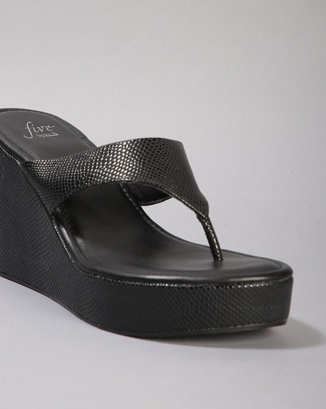 Leather wedge flip online flops