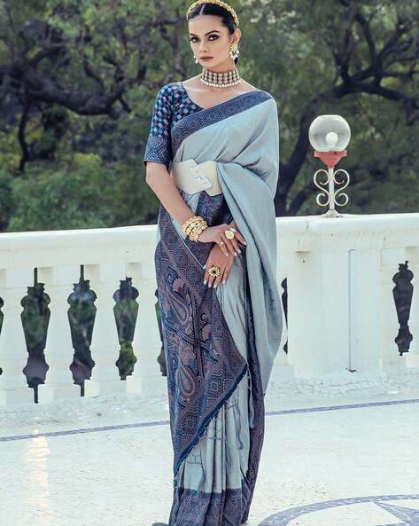 Buy Blue Sarees for Women by RHEY Online | Ajio.com