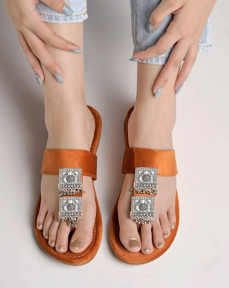 Slip On T Strap Sandals