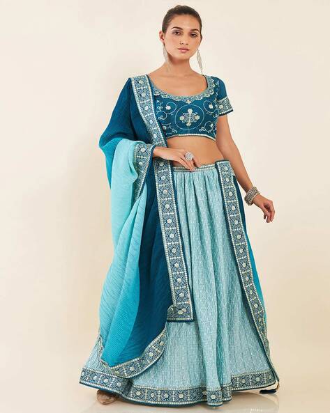 Exclusive Sky Blue Lehenga Choli With Dupatta ,indian Designer Ready to  Wear Partywear Lehenga Choli, Best Selling Lehenga for Girls Women - Etsy  India