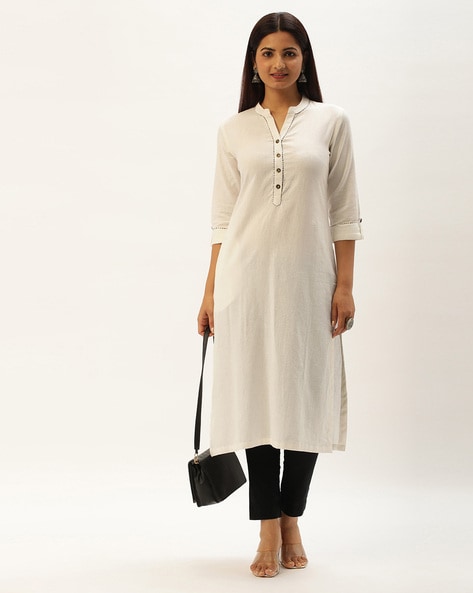 Straight cotton outlet kurtis