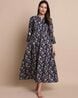 Buy Navy Blue Cotton Printed Maternity Dress for Women Online at Secret  Wish