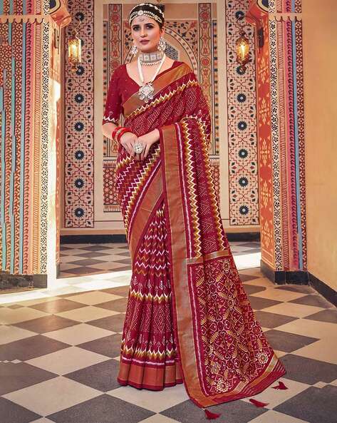 Buy Maroon Sarees for Women by Saree mall Online