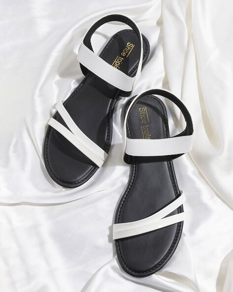 Black and best sale white strappy sandals