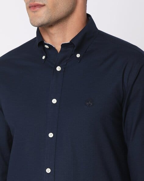 Buy BROOKS BROTHERS Stretch Oxford Button-Down Collar Shirt | Navy 