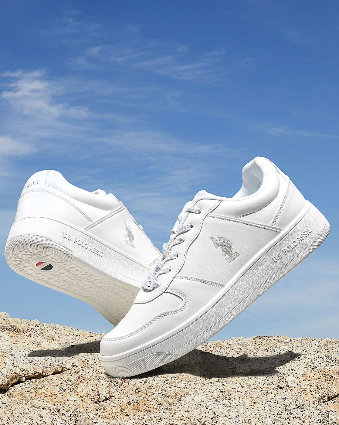 linje Slapper af svamp Buy Off white Sneakers for Men by U.S. Polo Assn. Online | Ajio.com