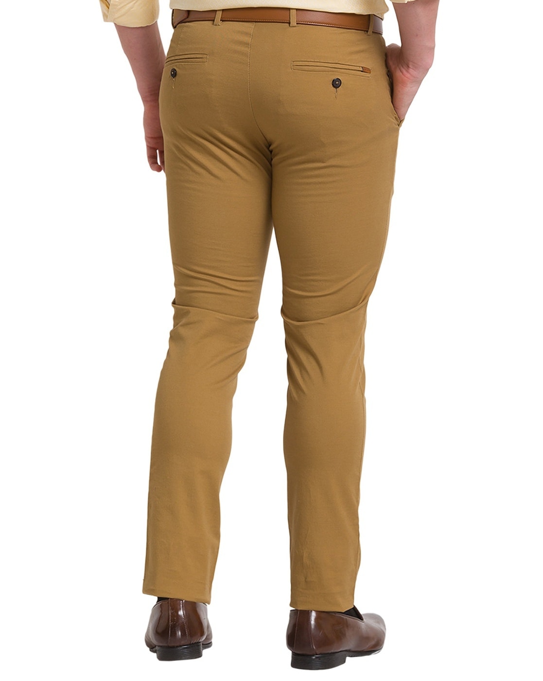 Buy Park Avenue Khaki Pleated Slim Fit Cotton Trousers for Men Online @  Tata CLiQ