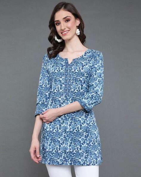 Blue hot sale kurtis design