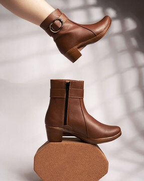 Girls brown ankle discount boots