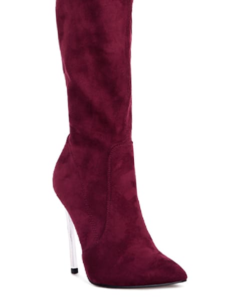 Maroon suede clearance knee high boots