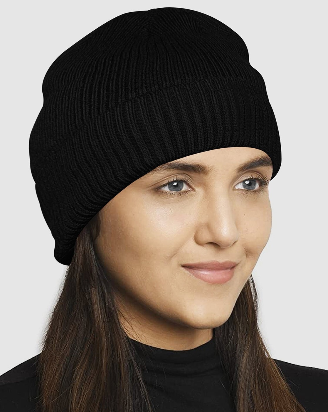 Black beanie cap fashion