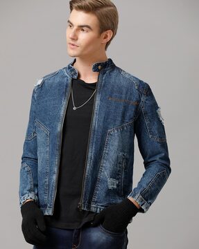 Blue saint slim shop fit denim jacket