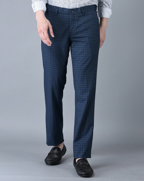Woolf Pure New Wool Houndstooth Check Tailored Fit Suit Pants