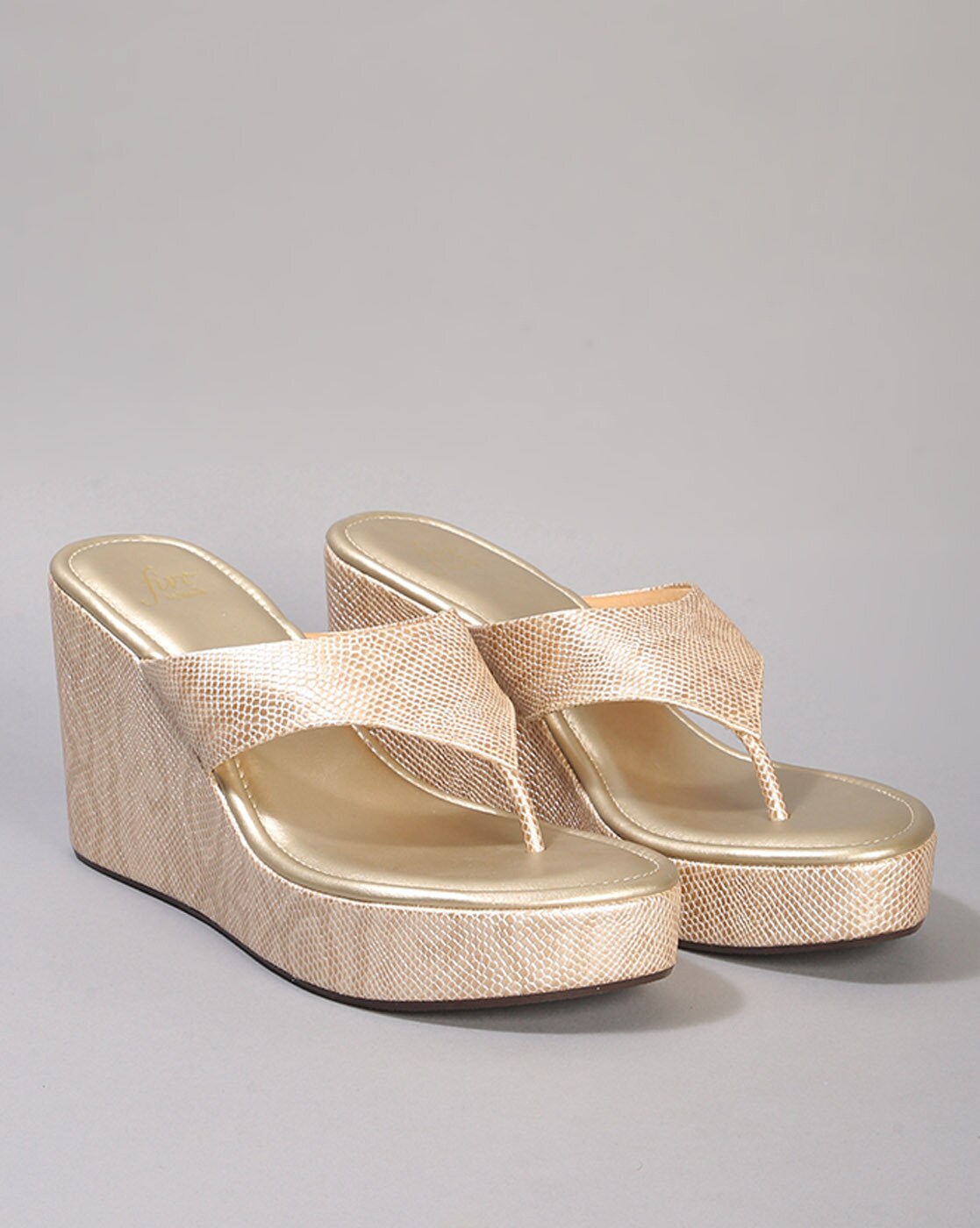 Gold thong wedge on sale sandals