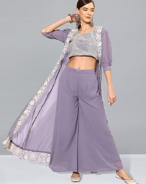 New Trend of Short Shirts with Palazzo Pants in Pakistan 2023 Fashion