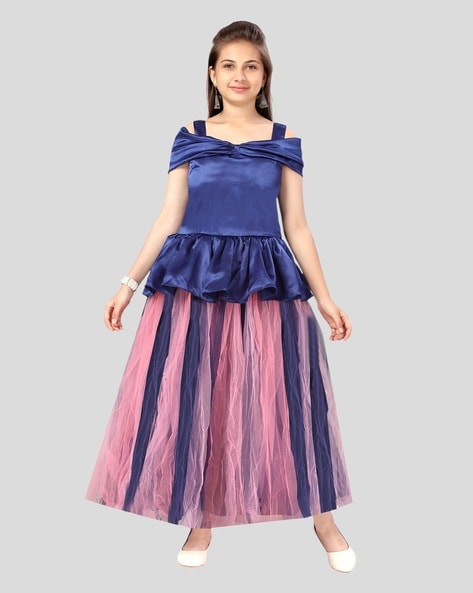 Buy Blue Dresses & Frocks for Girls by AARIKA GIRLS ETHNIC Online