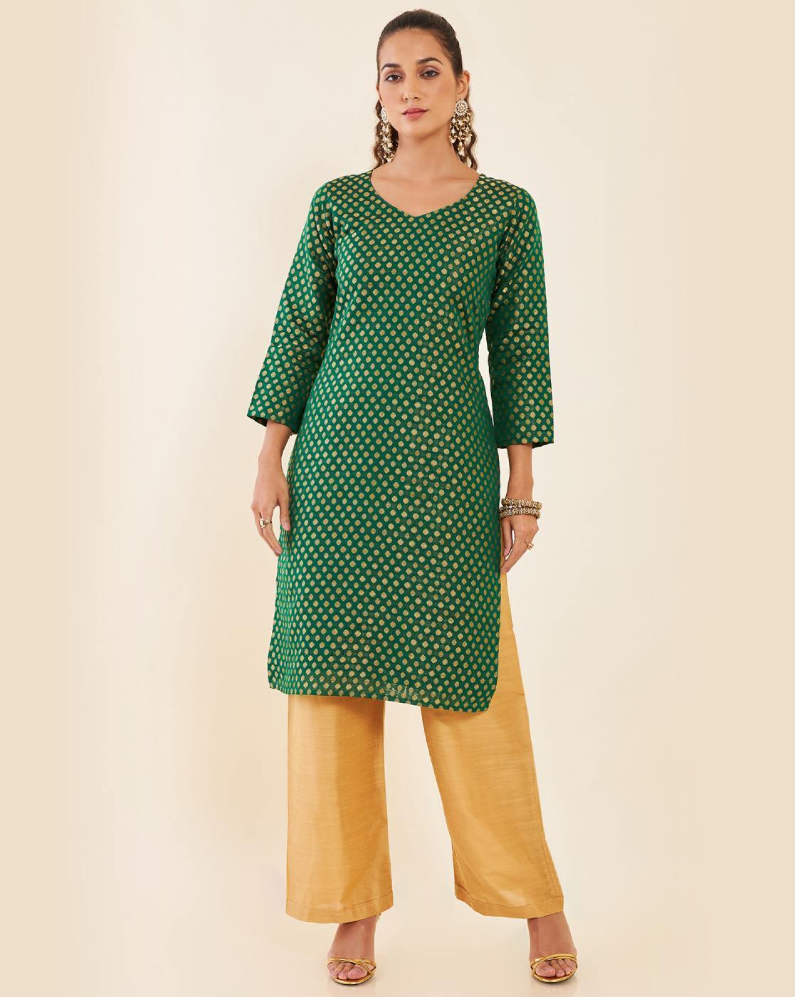 Soch Yellow Embroidered Unstitched Dress Material