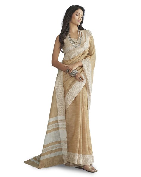 Buy Gangubai Kathiawai Exclusive - Pearl White Cotton Saree online-Karagiri