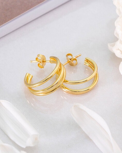 The Violet Thick Gold Hoop Earrings – Modern Gents