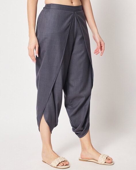 Buy Kaanchie Nanggia Rust Silk Pleated Dhoti Pants online
