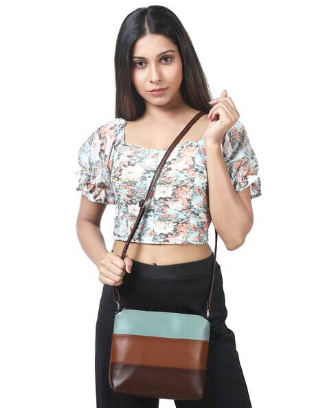 Colourblock Sling Bag with Adjustable Strap