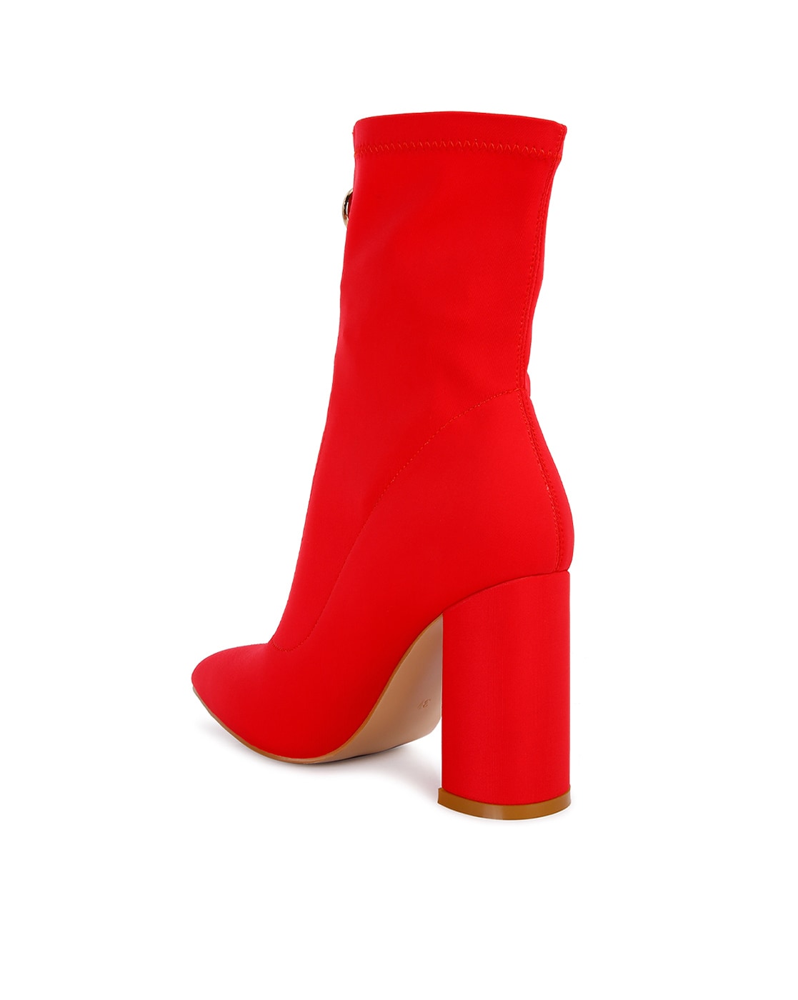 Red block heel hot sale sock boots