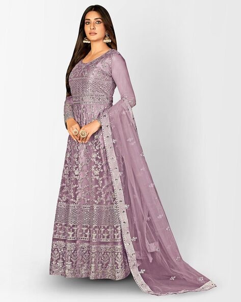 Beautiful Lavender Color Chinon Embroidered Readymade Anarkali Suit |  Anarkali dress, Ladies gown, Wedding anarkali dress