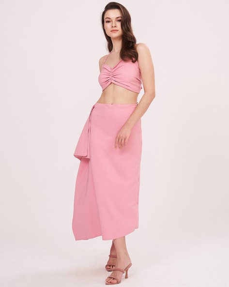 Buy House Of Varada Strappy Dress with Printed Sarong Set