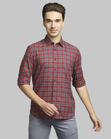 Parx Men Checked Slim Fit Shirt