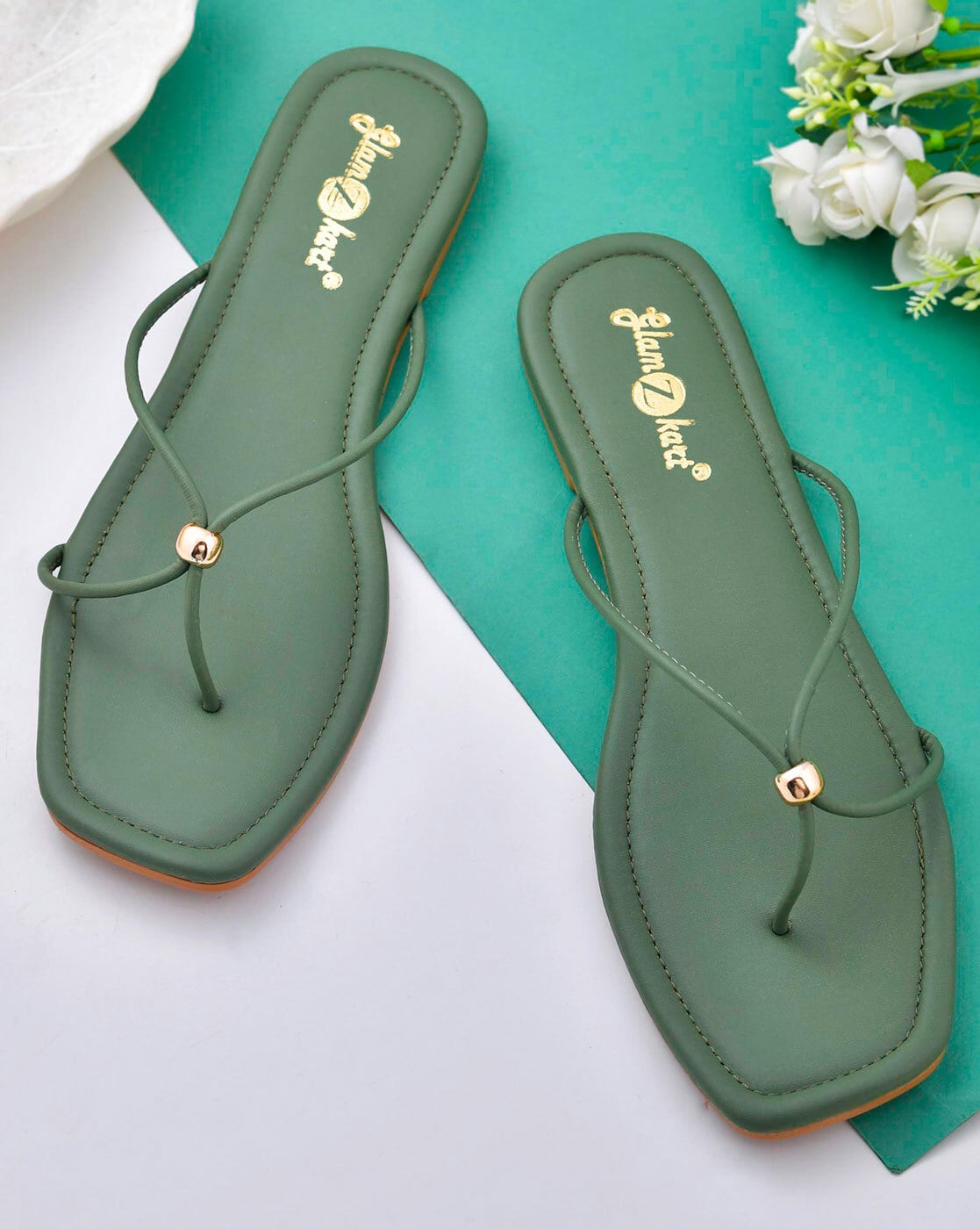 nsendm Womens Slipper Sandals Size 6 Flip And Flops Flat Slippers Summer  Women's Fashion Beach Crock Sandals Women Sandal Green 7 