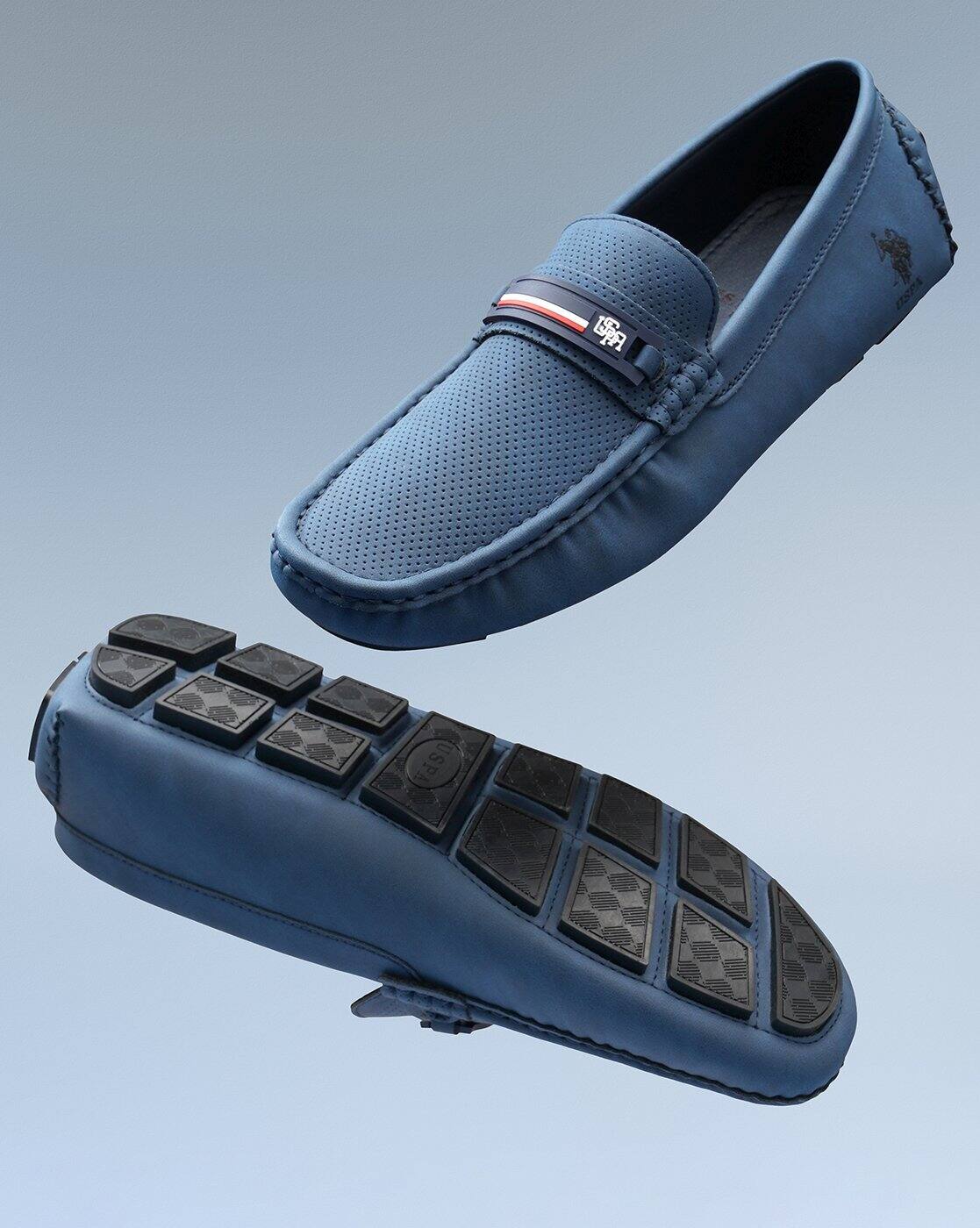 us polo assn navy blue loafers