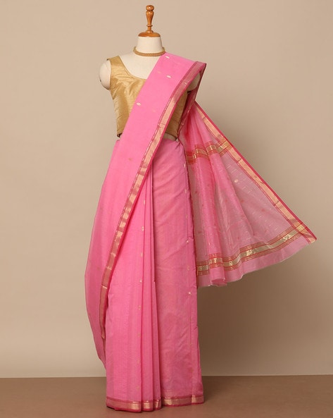 Pink Mahapar Chanderi Saree – Keya Seth Exclusive