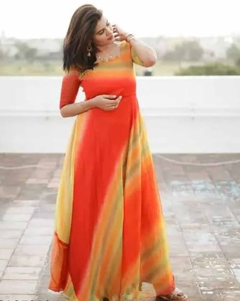 PLUSS Women A-line Orange Dress - Buy PLUSS Women A-line Orange Dress  Online at Best Prices in India | Flipkart.com