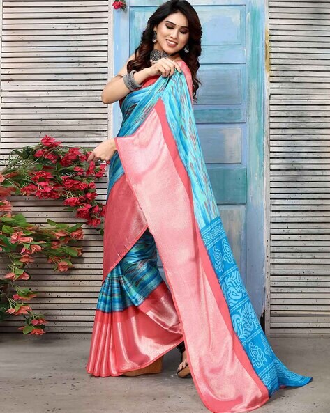 Buy Blue Sarees for Women by SATRANI Online