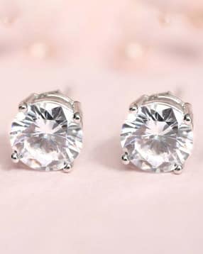 zavya Stone-Studded 925 Sterling Silver Stud Earrings-picture-14