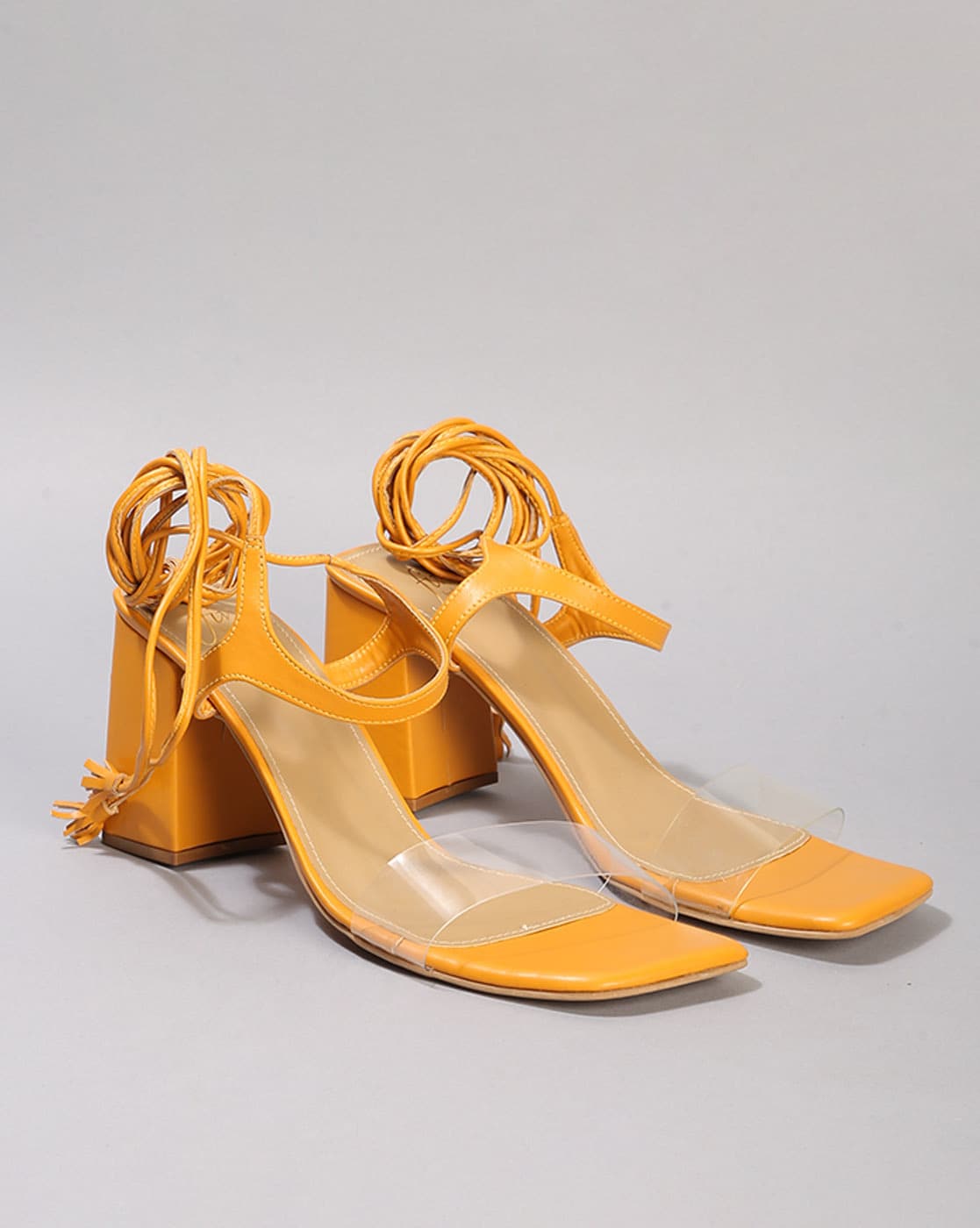 Mustard best sale block heels