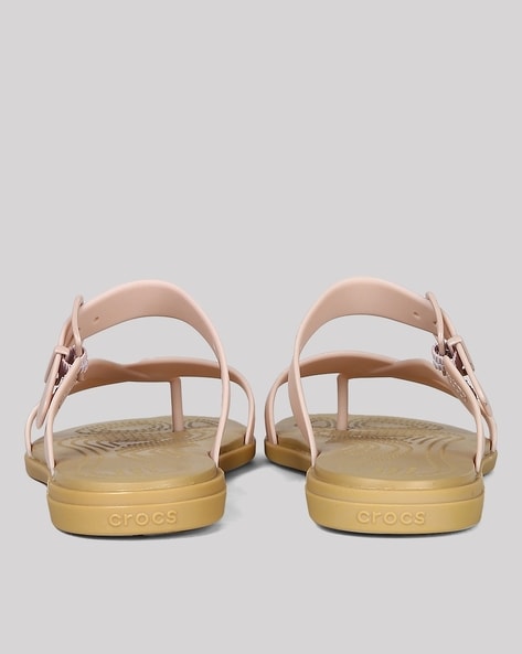 Buy Pink Beige Flat Sandals for Women by CROCS Online Ajio