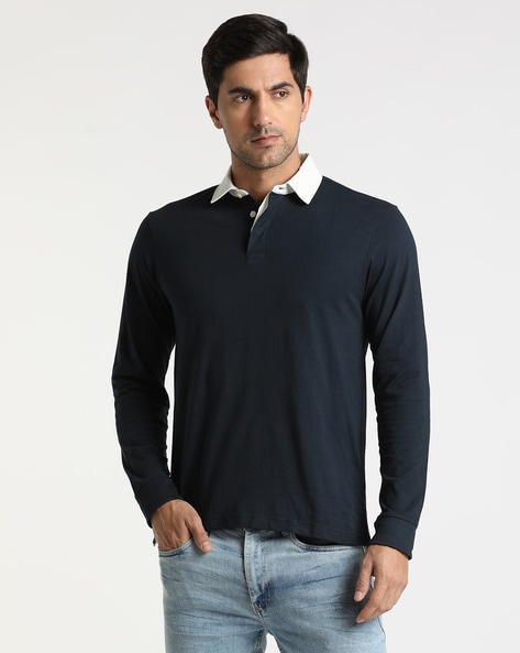 Regular Fit Polo T-Shirt with Contrast Collar