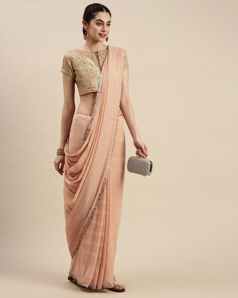 RUCHI VANILLA VOL-03 Fabric - Chiffon Saree attached with swarovski border.  saree