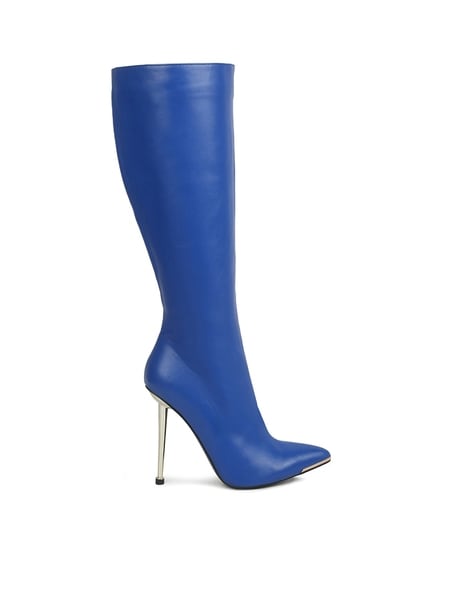 Womens tall hot sale blue boots