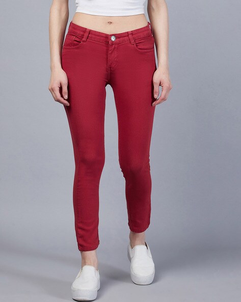 Buy Maroon Jeans & Jeggings for Women by STUDIO NEXX Online