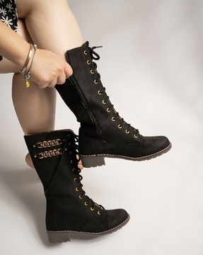 Buy Black Boots for Girls by Shoetopia Online Ajio