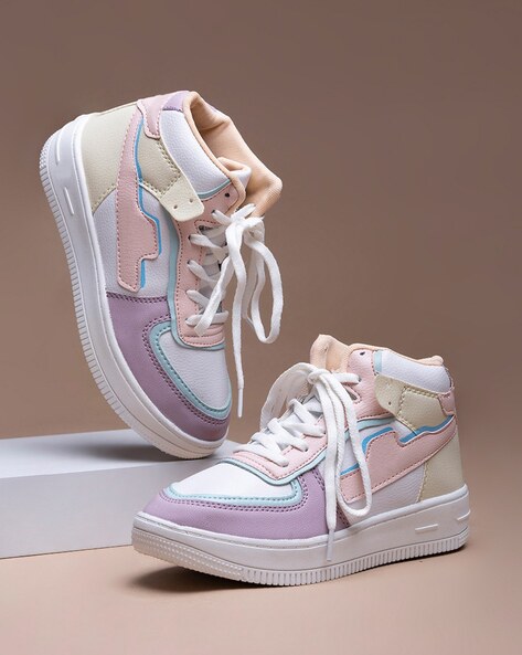 Pink big kid chunky platform sneakers Girls Size 5 | eBay