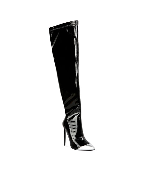 High heel outlet knee length boots