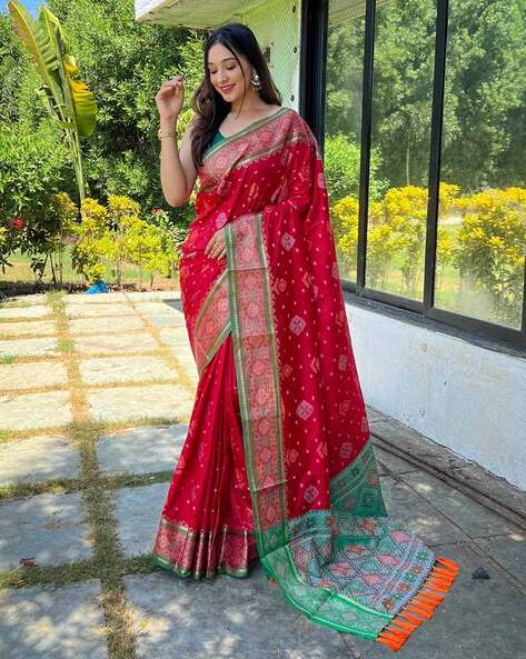 Queen Pink Banarasi Khaddi Weaved Georgette Saree – Zilikaa